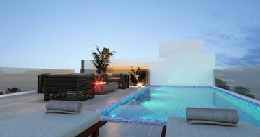 For sale One Bedroom Apartment with common roof garden & pool in Omonoia