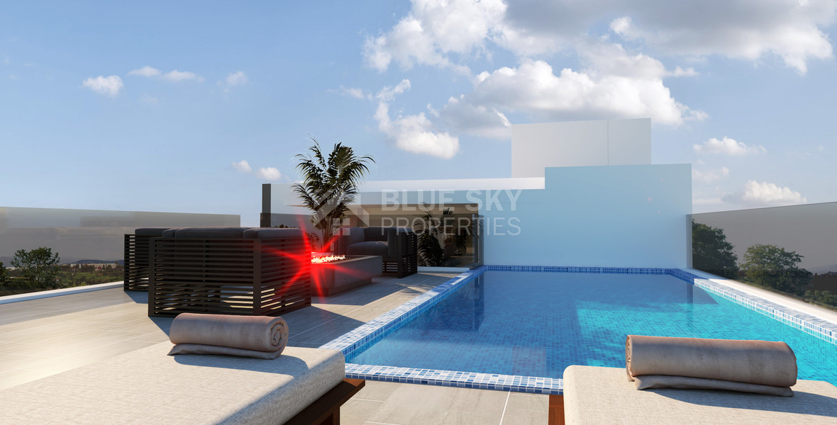 For sale Two Bedroom Apartment with common roof garden & pool in Omonoia