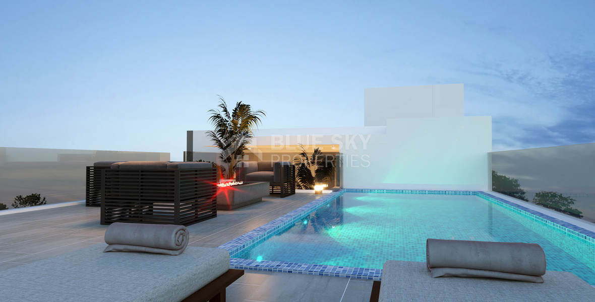 For sale Two Bedroom Apartment with common roof garden & pool in Omonoia