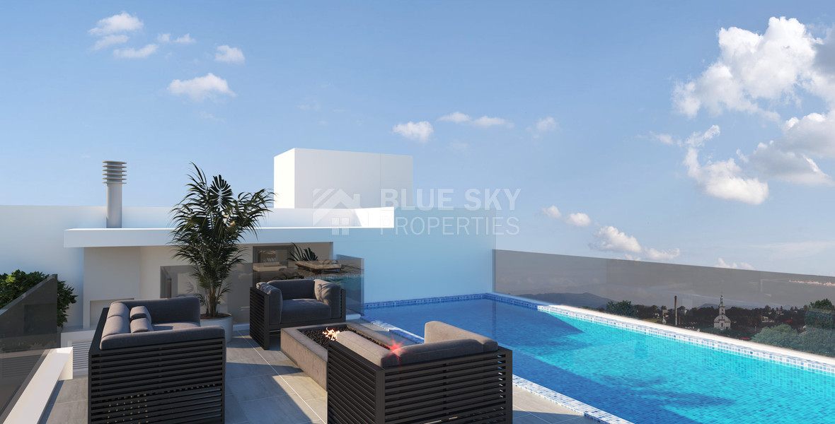 For sale Two Bedroom Apartment with common roof garden & pool in Omonoia