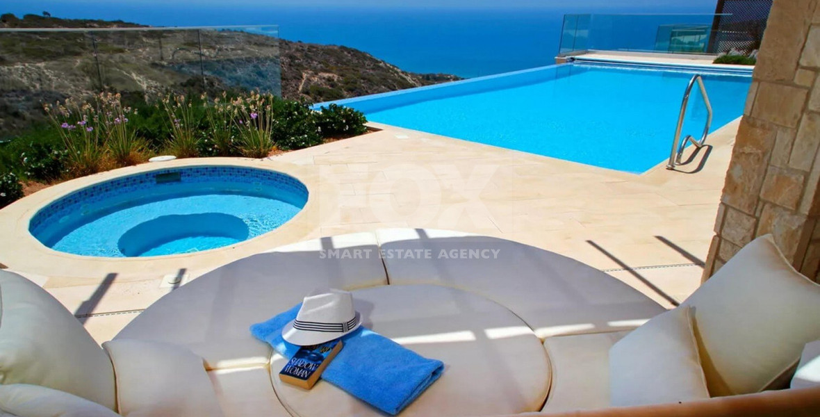 Luxury five Bedroom Mediterranean Sea View Villa with Infinity Pool and Jacuzzi, in Aphrodite HIlls for sale