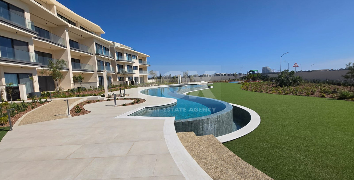 Prestigious Golf Resort Living: Two-Bedroom Ground-Floor Apartment for Rent in Limassol Greens