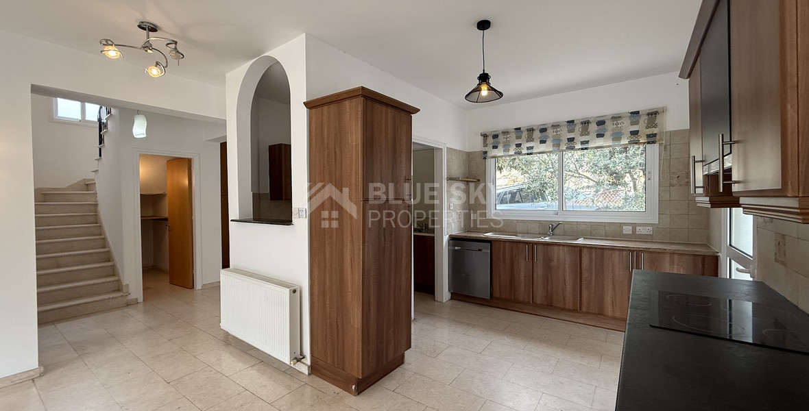 For Rent Bright and Spacious Four-Bedroom Detached House with swimming pool in Agios Tychonas