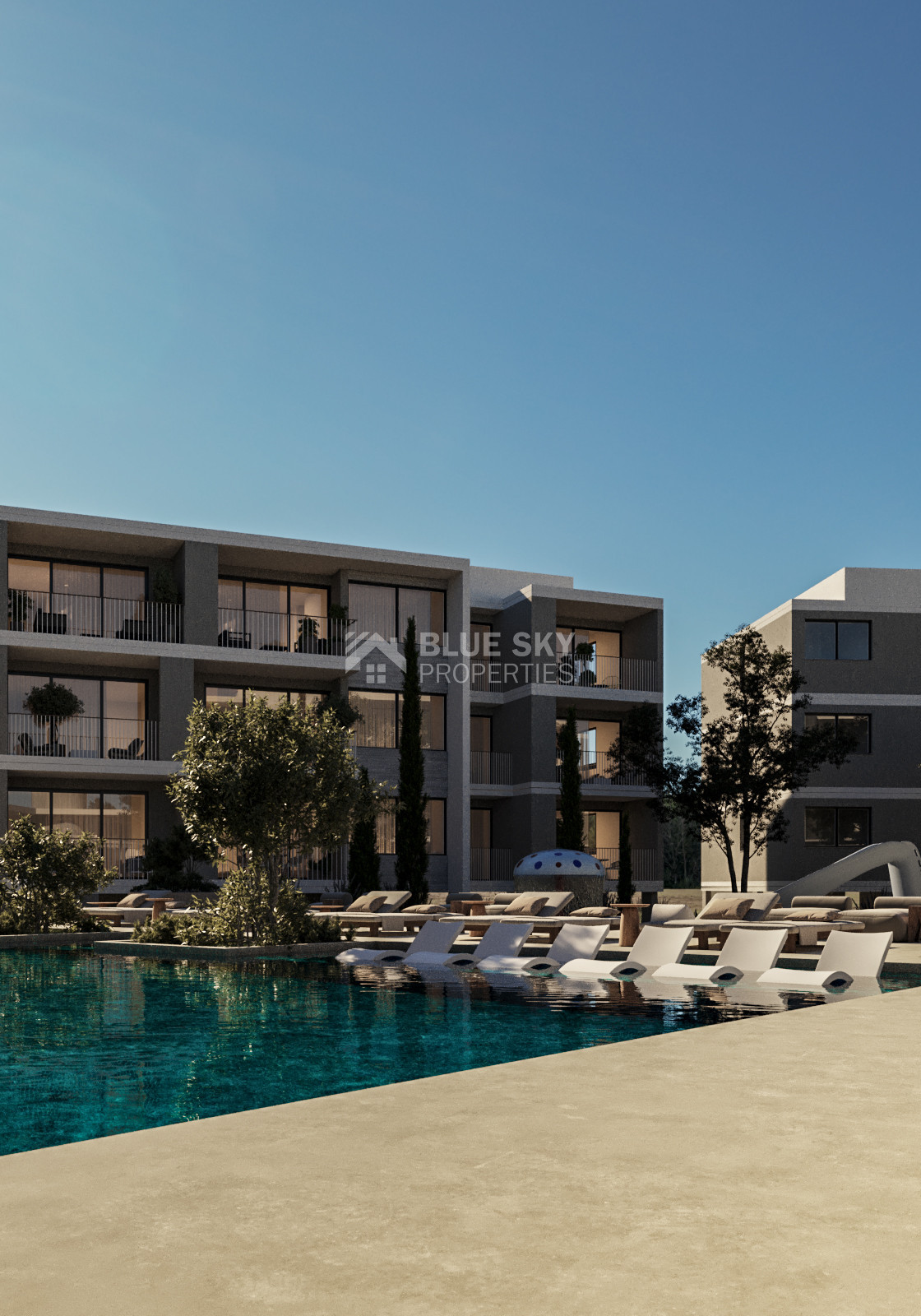 Luxury Mediterranean Living in Prime Paphos | Three bedroom modern apartment with Resort-Style Amenities for sale in Universal area