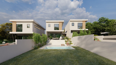For Sale Three bedroom Detached House with Swimming Pool in Agios Tychon