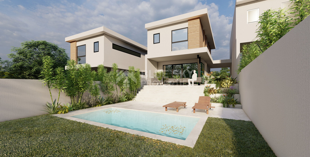 For Sale Three bedroom Detached House with Swimming Pool in Agios Tychon