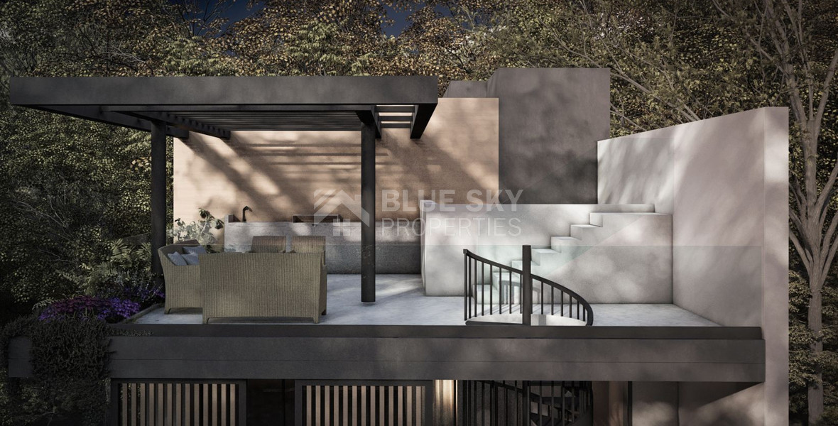 Two Bedroom Apartment with Private Roof Garden and swimming Pool For Sale in Mesa Geitonia