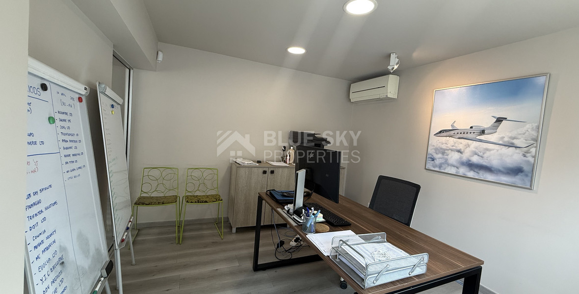 For Rent Furnished office ground floor and upper level in central limassol walking distance to all amenities.