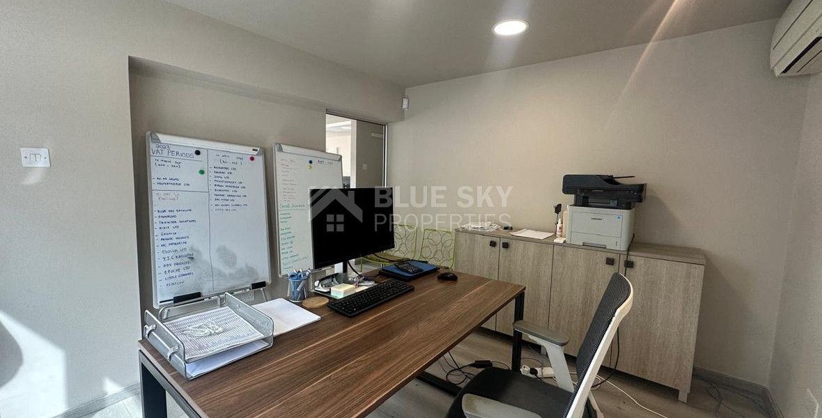 For Rent Furnished office ground floor and upper level in central limassol walking distance to all amenities.