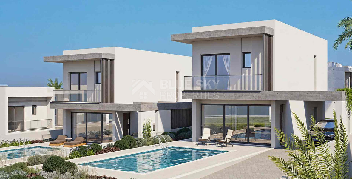 Beachfront , three bedroom Villas in Chloraka Paphos – Luxury Sea View Homes with Private Pools and Modern Design