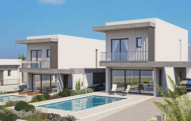 Beachfront , three bedroom Villas in Chloraka Paphos – Luxury Sea View Homes with Private Pools and Modern Design