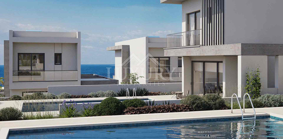 Beachfront , three bedroom Villas in Chloraka Paphos – Luxury Sea View Homes with Private Pools and Modern Design