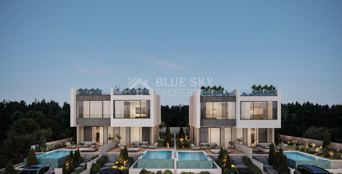 Contemporary three bedroom Gated Homes with Sea Views and Luxury Finishes in Chloraka, Paphos for sale