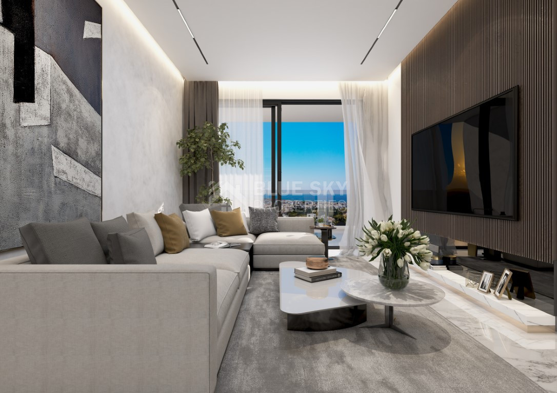 Three bedroom magnificent apartment on sixth floor in Paphos for sale