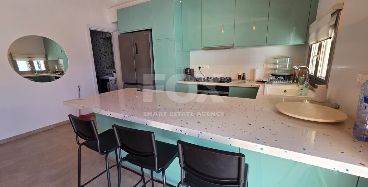 Two-Bedroom Semi-Detached Furnished House with Office for Rent in Ypsonas