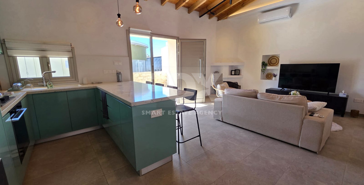 Two-Bedroom Semi-Detached Furnished House with Office for Rent in Ypsonas