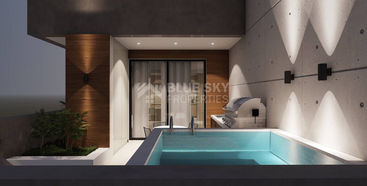 Spacious Three Bedroom Penthouse with Roof Garden For Sale in Katholiki