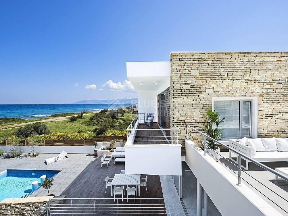For sale : Akamas Bay Luxury Coastal three bedroom Villa plus one extra  room | Premium Seafront Residence with Sea Views