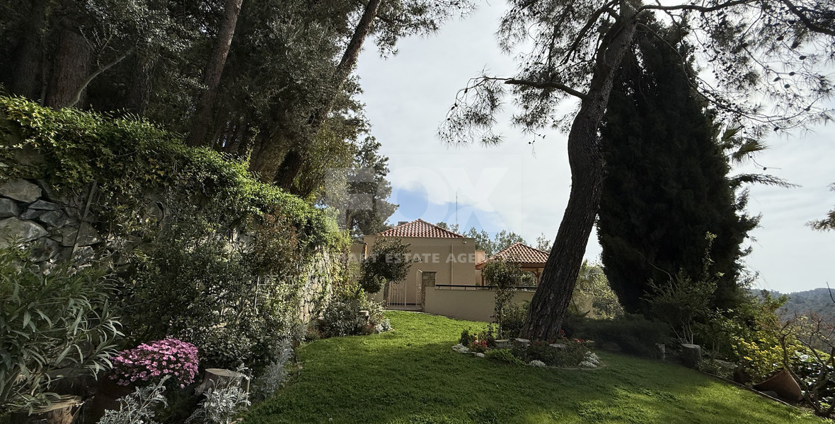 SALE: OUTSTANDING 7 BEDROOM  BESPOKE VILLA IN MONIATIS ON 3,861 SQM LAND ENGULFED IN PINE FOREST.-INDOOR HEATED SWIMMING POOL.