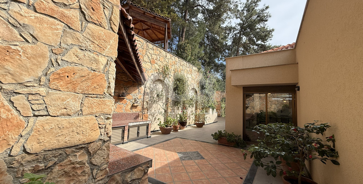 SALE: OUTSTANDING 7 BEDROOM  BESPOKE VILLA IN MONIATIS ON 3,861 SQM LAND ENGULFED IN PINE FOREST.-INDOOR HEATED SWIMMING POOL.