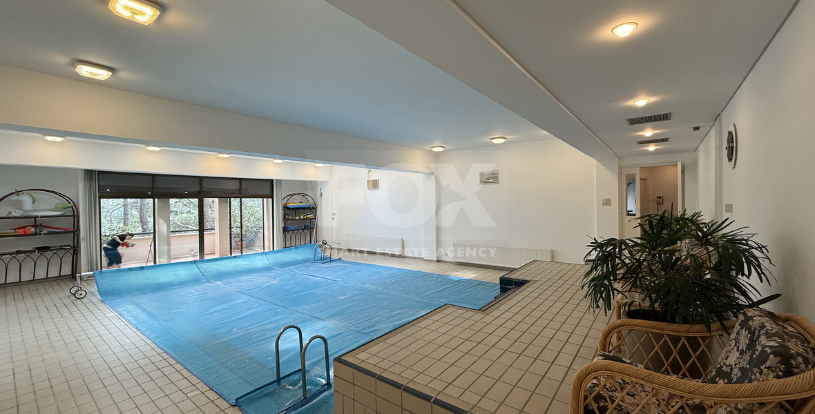 SALE: OUTSTANDING 7 BEDROOM  BESPOKE VILLA IN MONIATIS ON 3,861 SQM LAND ENGULFED IN PINE FOREST.-INDOOR HEATED SWIMMING POOL.