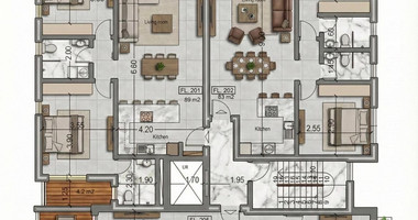 For sale Brand new Top Floor two bedroom apartment with Roof Garden in Geroskipou area