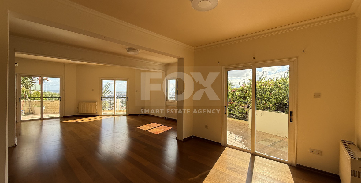 RENT:Deatched 4 bedroom unfurnished house with small garden in Agia Fyla with panoramic sea views,