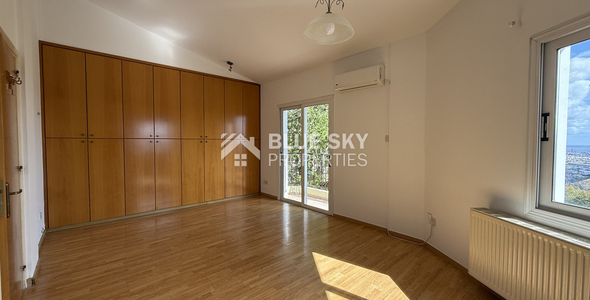 RENT:Deatched 4 bedroom unfurnished house with small garden in Agia Fyla with panoramic sea views,