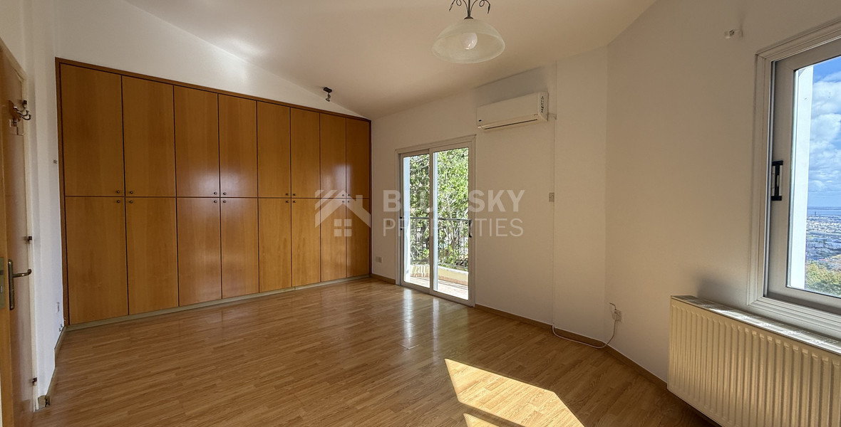 RENT:Deatched 4 bedroom unfurnished house with small garden in Agia Fyla with panoramic sea views,