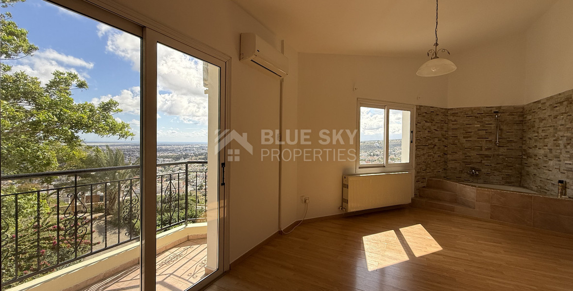 RENT:Deatched 4 bedroom unfurnished house with small garden in Agia Fyla with panoramic sea views,