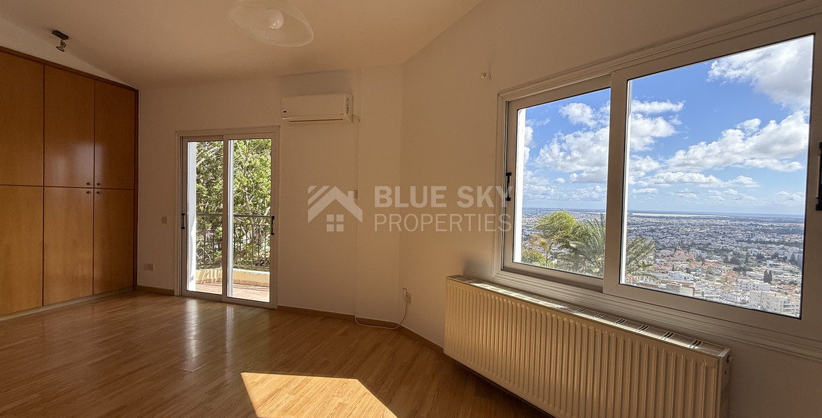 RENT:Deatched 4 bedroom unfurnished house with small garden in Agia Fyla with panoramic sea views,