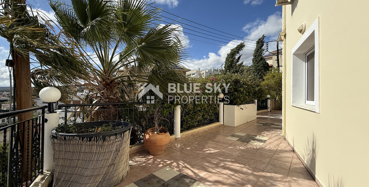 RENT:Deatched 4 bedroom unfurnished house with small garden in Agia Fyla with panoramic sea views,