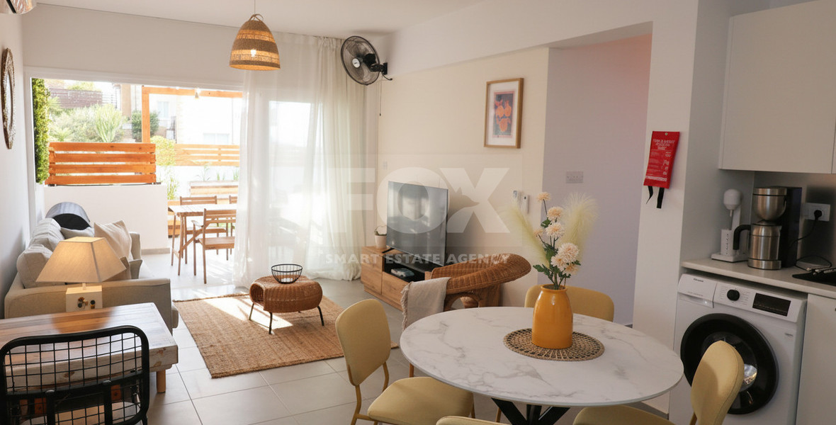 Fully Renovated Two-Bedroom Apartment with Large Veranda & Sea Views for Rent in Peyia
