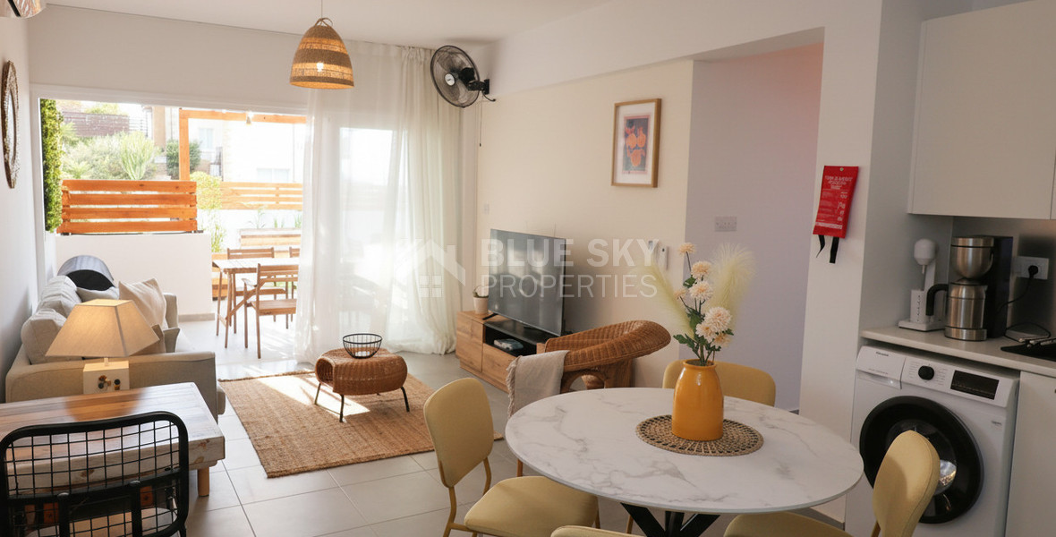 Fully Renovated Two-Bedroom Apartment with Large Veranda & Sea Views for Rent in Peyia