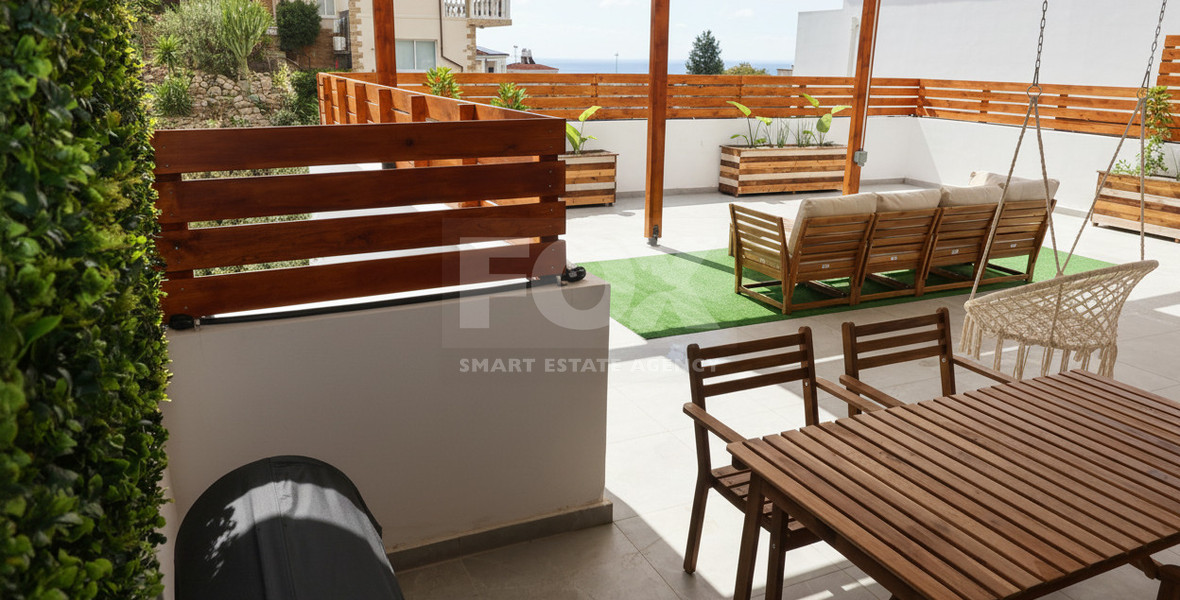 Fully Renovated Two-Bedroom Apartment with Large Veranda & Sea Views for Rent in Peyia