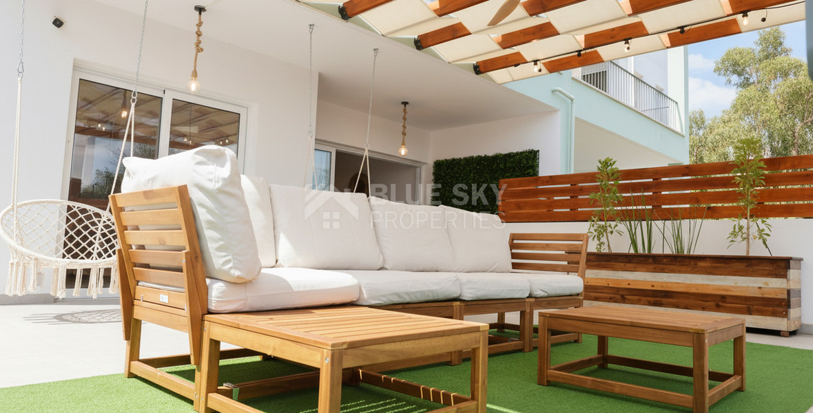 Fully Renovated Two-Bedroom Apartment with Large Veranda & Sea Views for Rent in Peyia