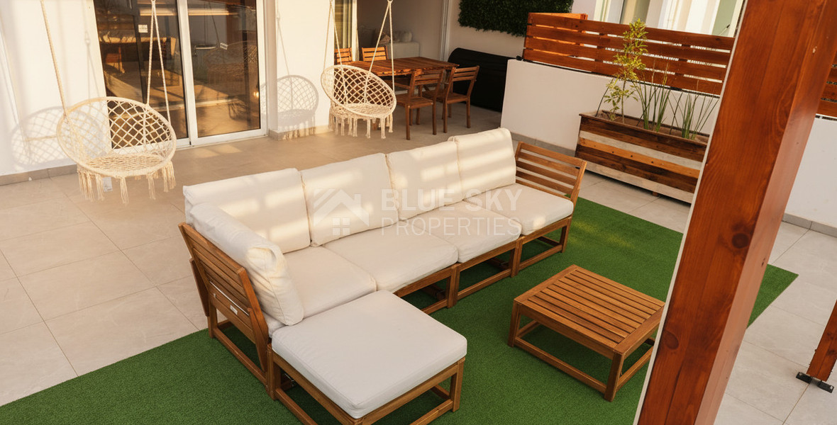 Fully Renovated Two-Bedroom Apartment with Large Veranda & Sea Views for Rent in Peyia