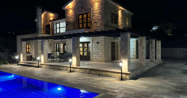 Five bedroom Luxury  Stone Villa for Rent in Simou Village,  with unparalleled pool view , sea and Mountain Views