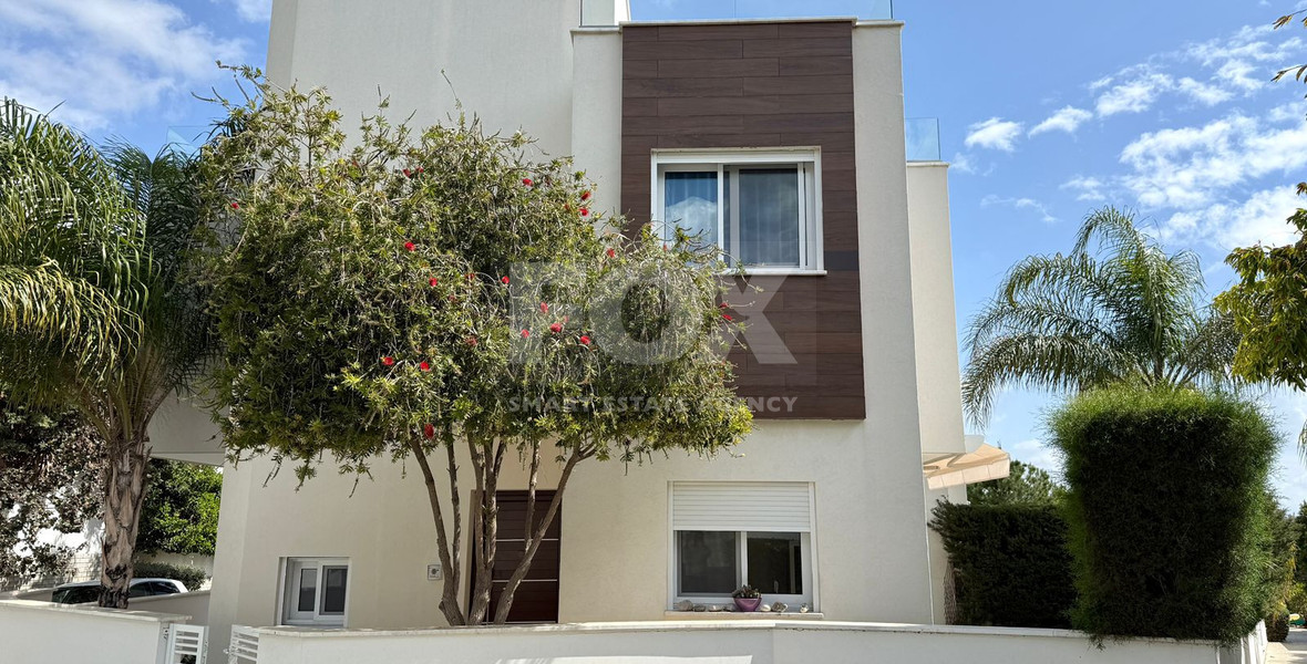 Corner House for Sale in  Mouttagiaka: with Roof Garden in Gated Complex