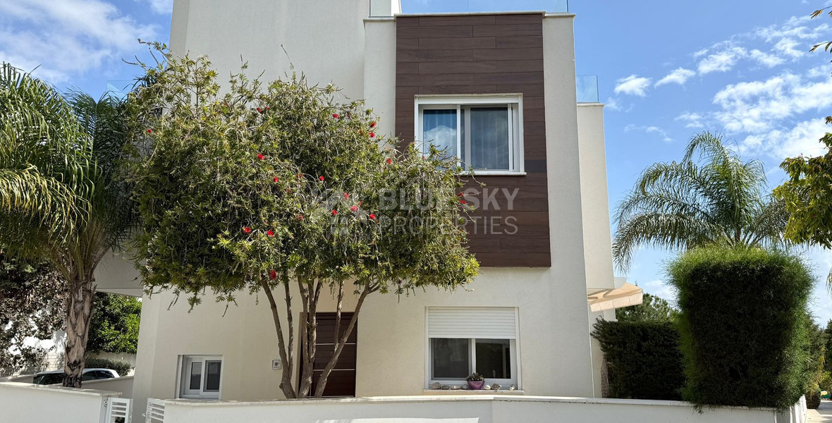 Corner House for Sale in  Mouttagiaka: with Roof Garden in Gated Complex