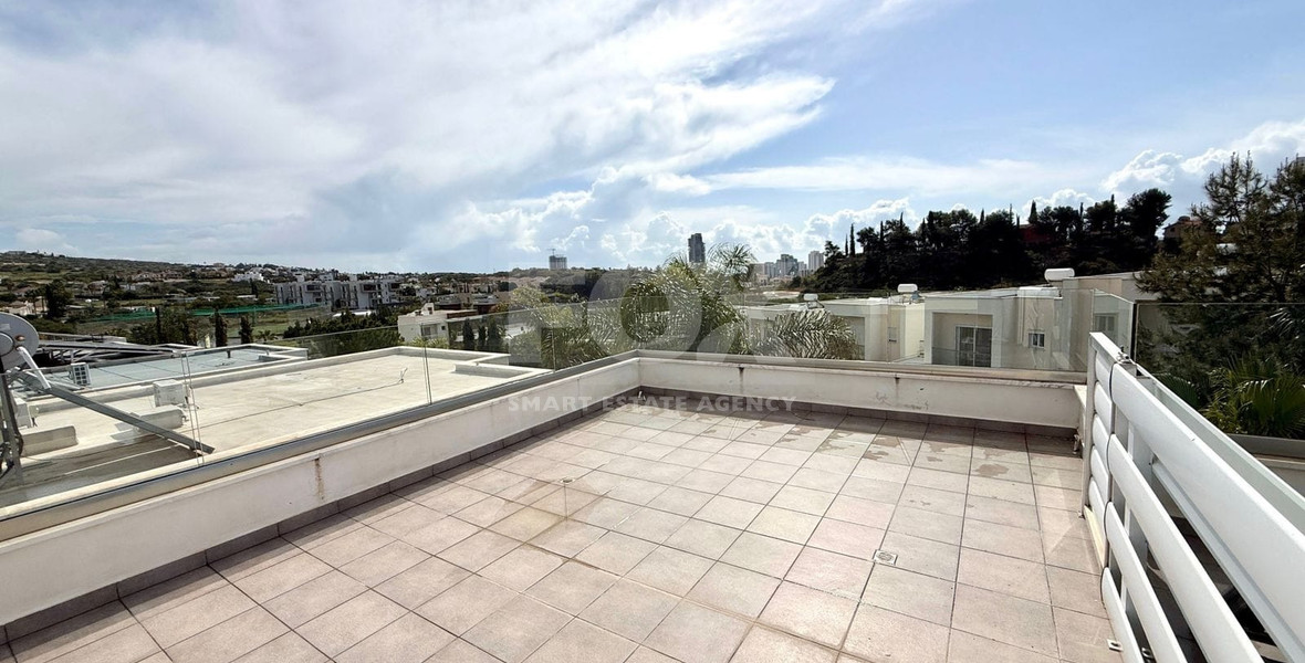 Corner House for Sale in  Mouttagiaka: with Roof Garden in Gated Complex
