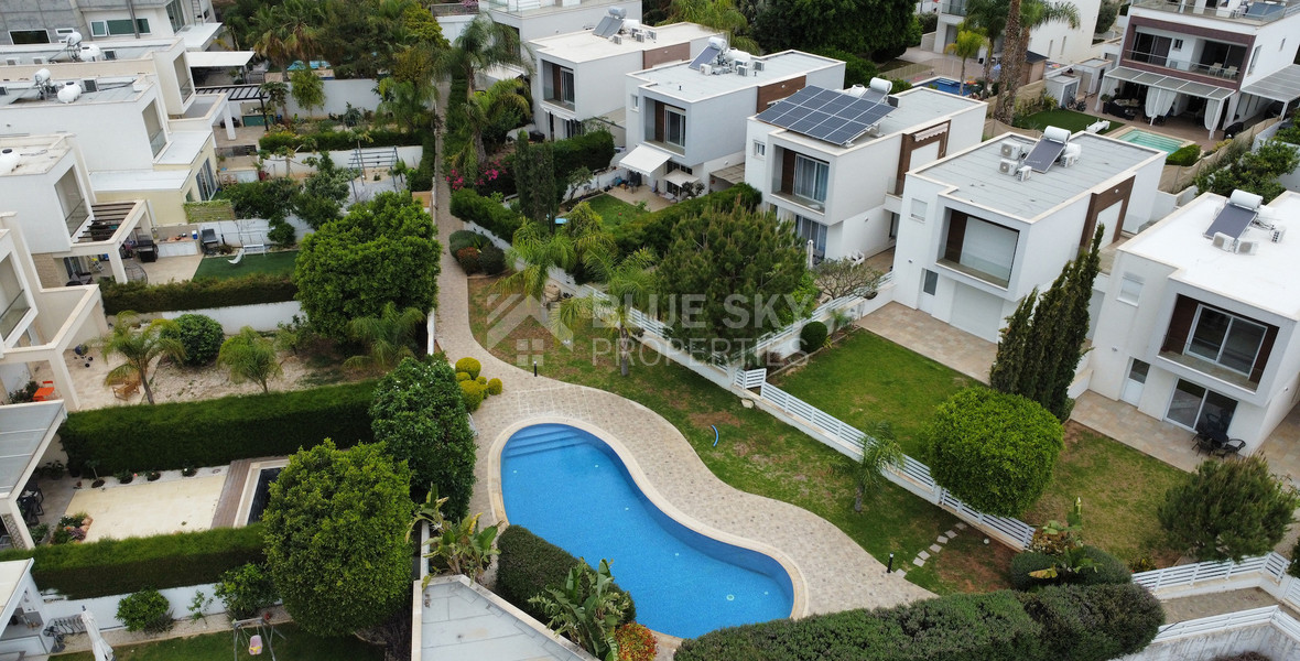 Corner House for Sale in  Mouttagiaka: with Roof Garden in Gated Complex