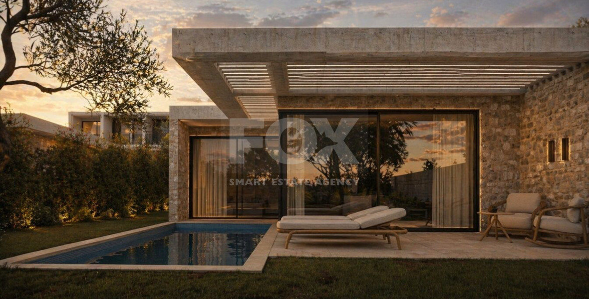 One bedroom Luxury Semi-Detached Coastal Homes Designed for Modern Mediterranean Living in Chloraka, in Paphos
