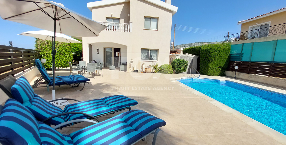 For sale three bedroom villa with Private Pool in Pegeia, Paphos, with available separate title deeds .