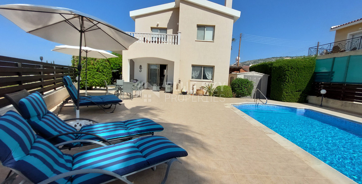 For sale three bedroom villa with Private Pool in Pegeia, Paphos, with available separate title deeds .