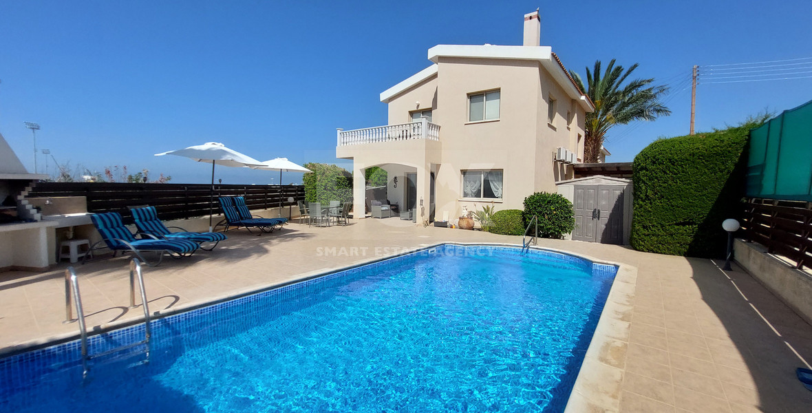 For sale three bedroom villa with Private Pool in Pegeia, Paphos, with available separate title deeds .