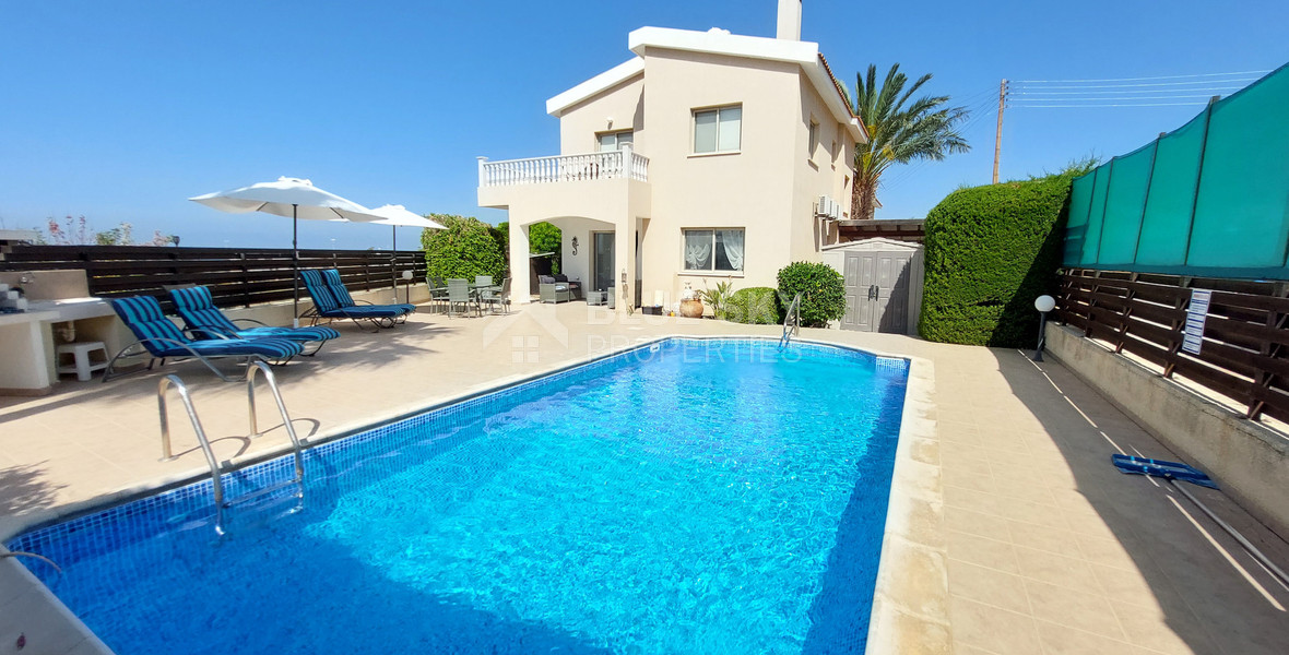For sale three bedroom villa with Private Pool in Pegeia, Paphos, with available separate title deeds .