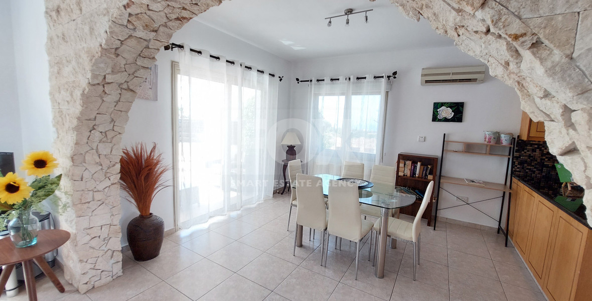 For sale three bedroom villa with Private Pool in Pegeia, Paphos, with available separate title deeds .