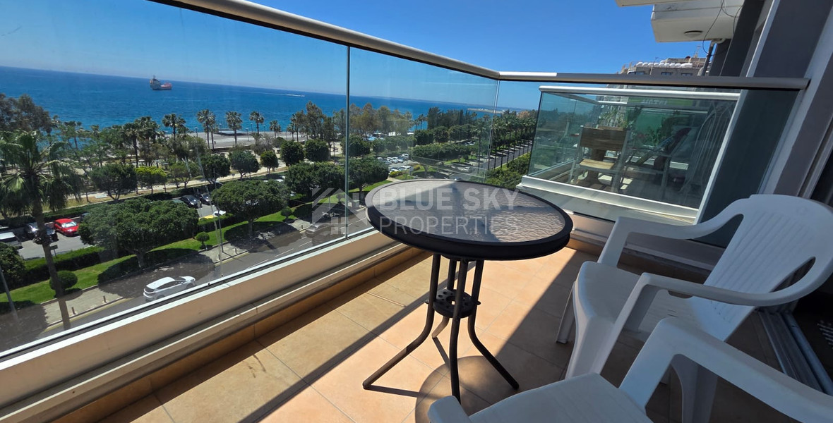 Three Bedroom Furnished Apartment for Rent in Limassol with Full Sea View in the Town Centre
