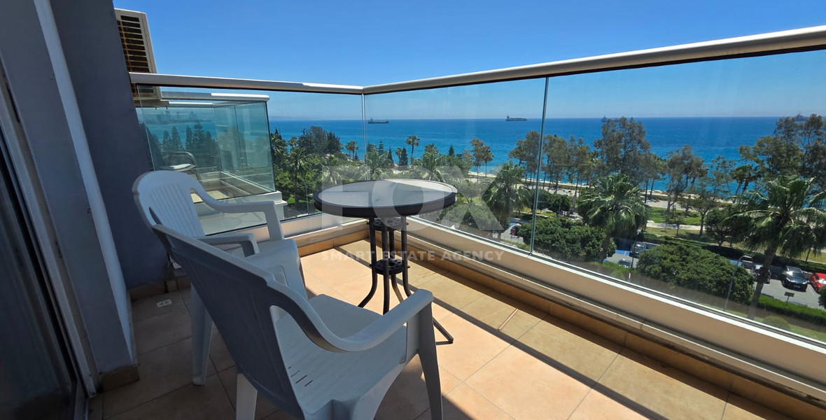 Three Bedroom Furnished Apartment for Rent in Limassol with Full Sea View in the Town Centre